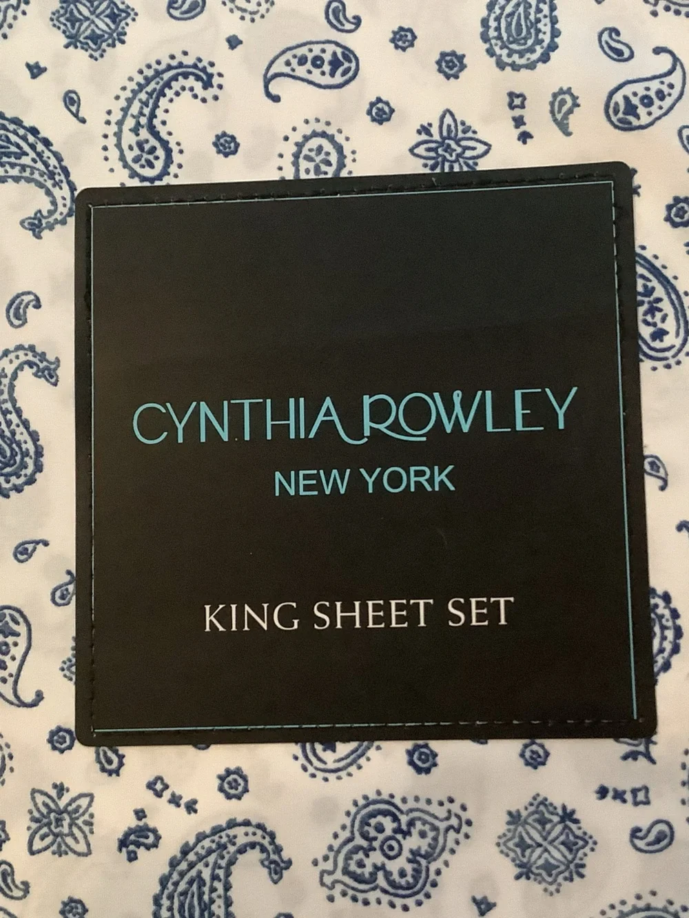Cynthia Rowley Blue Bandana Paisley King Sheet Set New